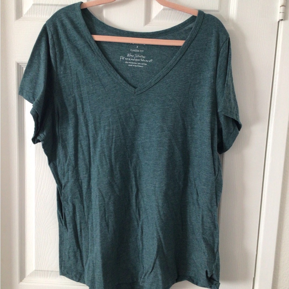 Torrid Teal V-Neck Short Sleeve Top